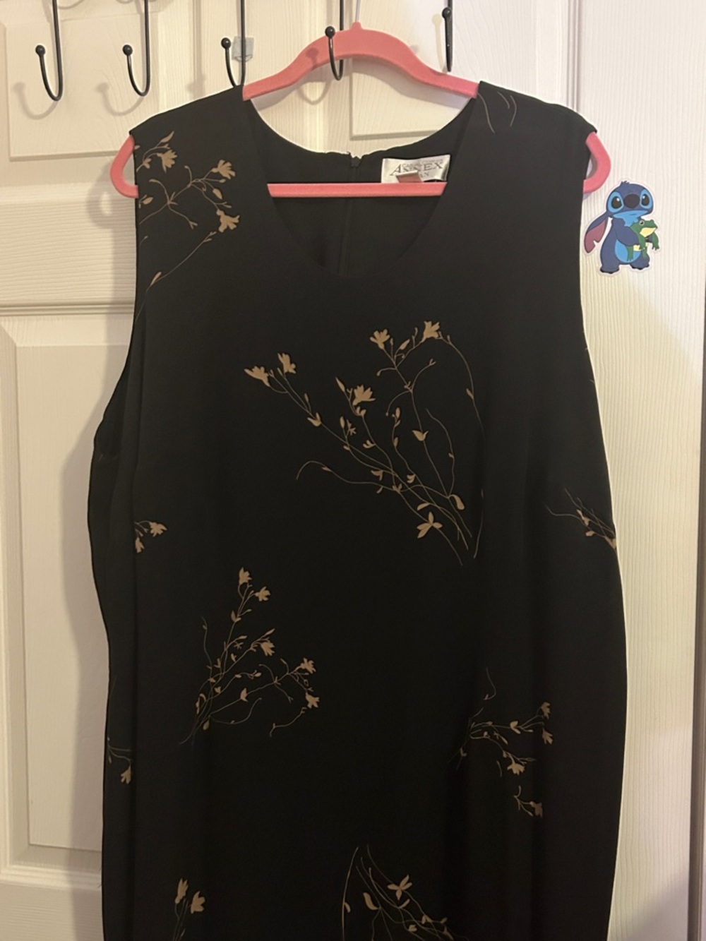 A.N.A Black Sleeveless Maxi Dress with Tan Floral Print